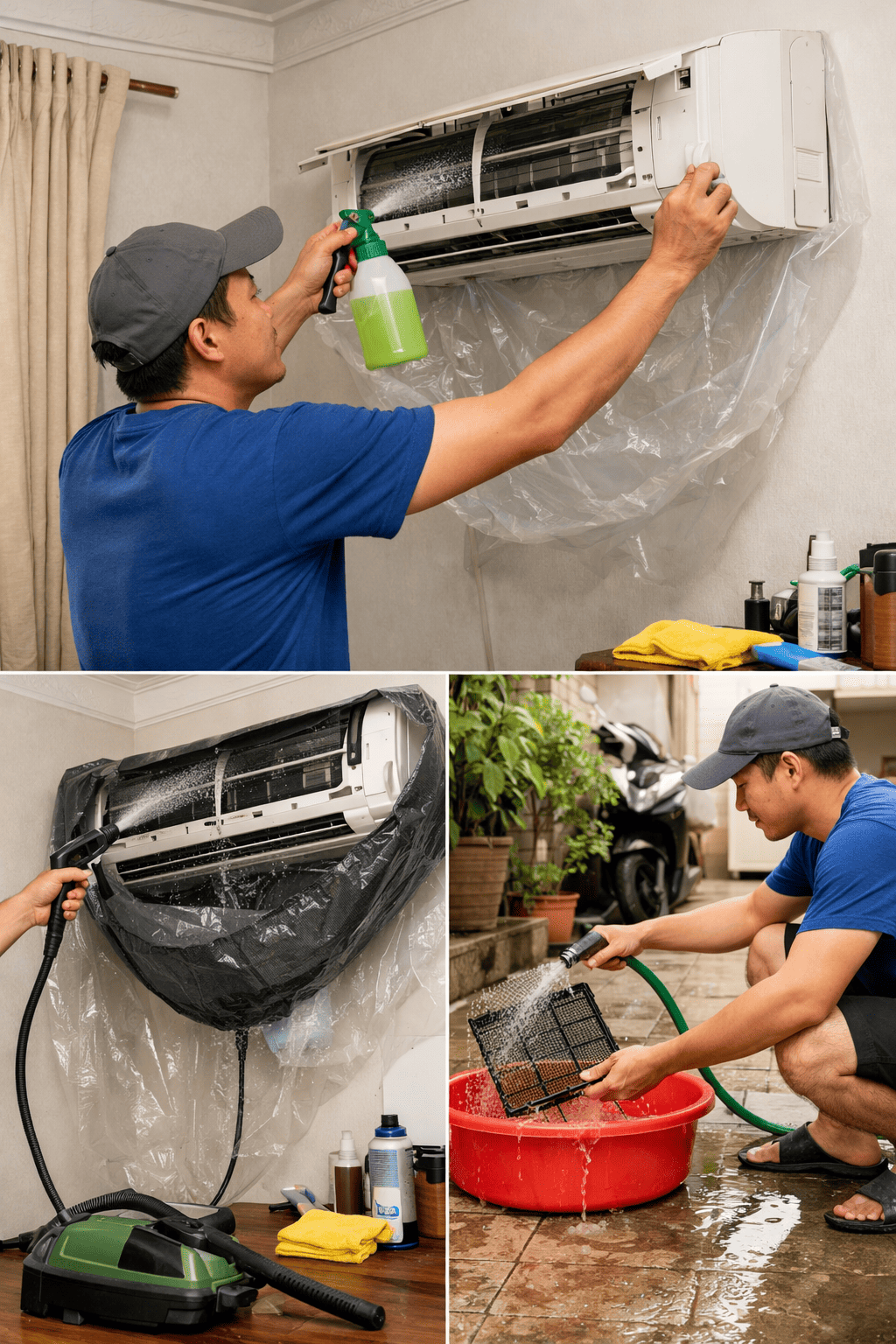 
Ảnh 3: Các bước tự vệ sinh máy lạnh tại nhà

