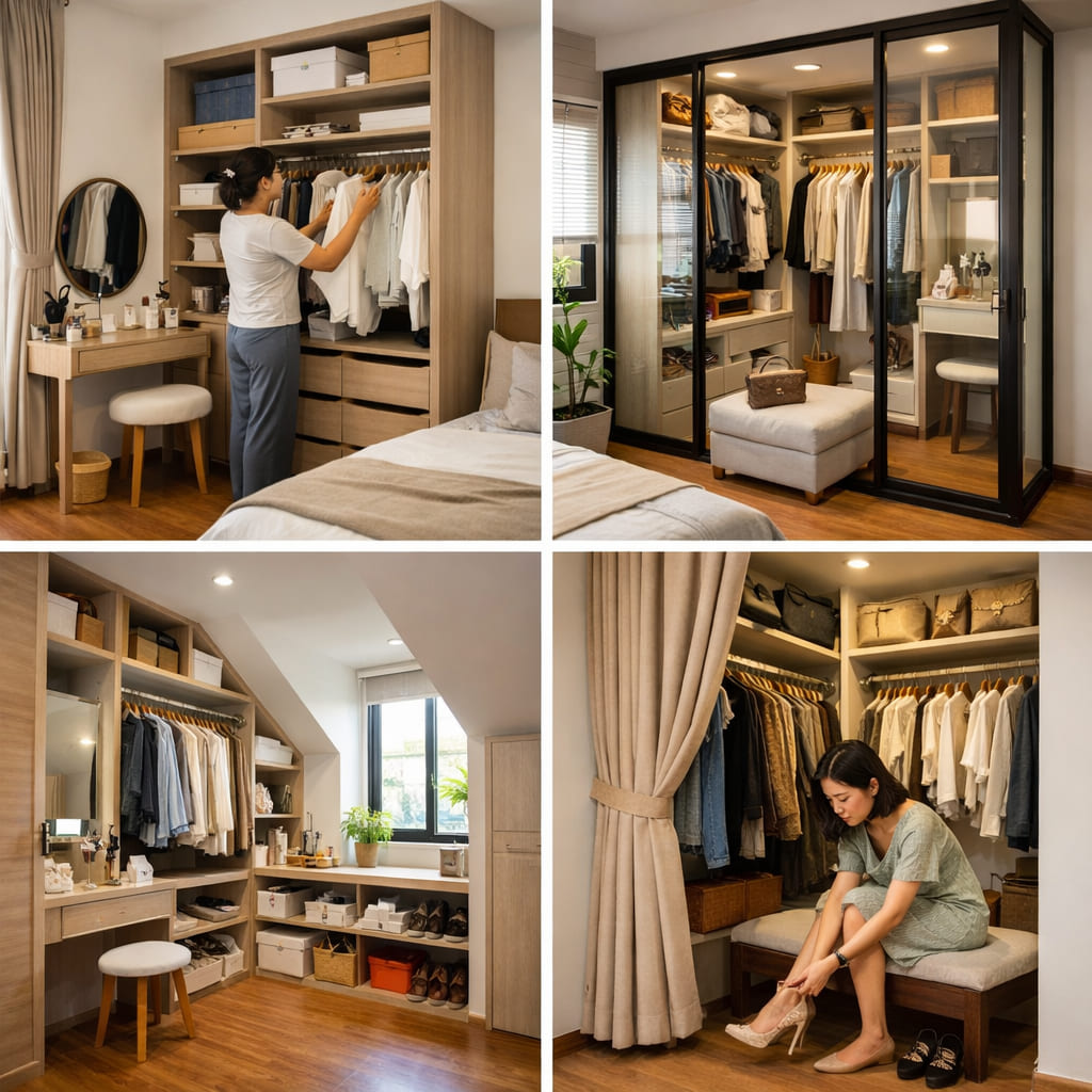 Ảnh 3: Các cách làm phòng thay đồ mini phổ biến
