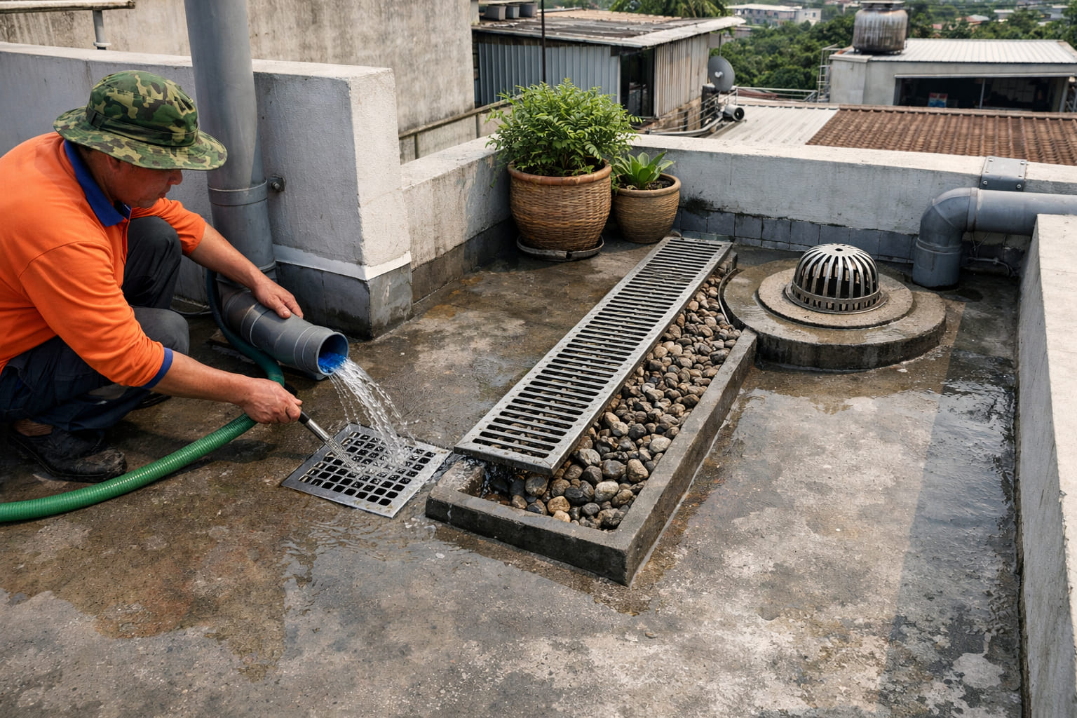 
Ảnh 3: Cách thông thoát nước sân thượng hiệu quả
