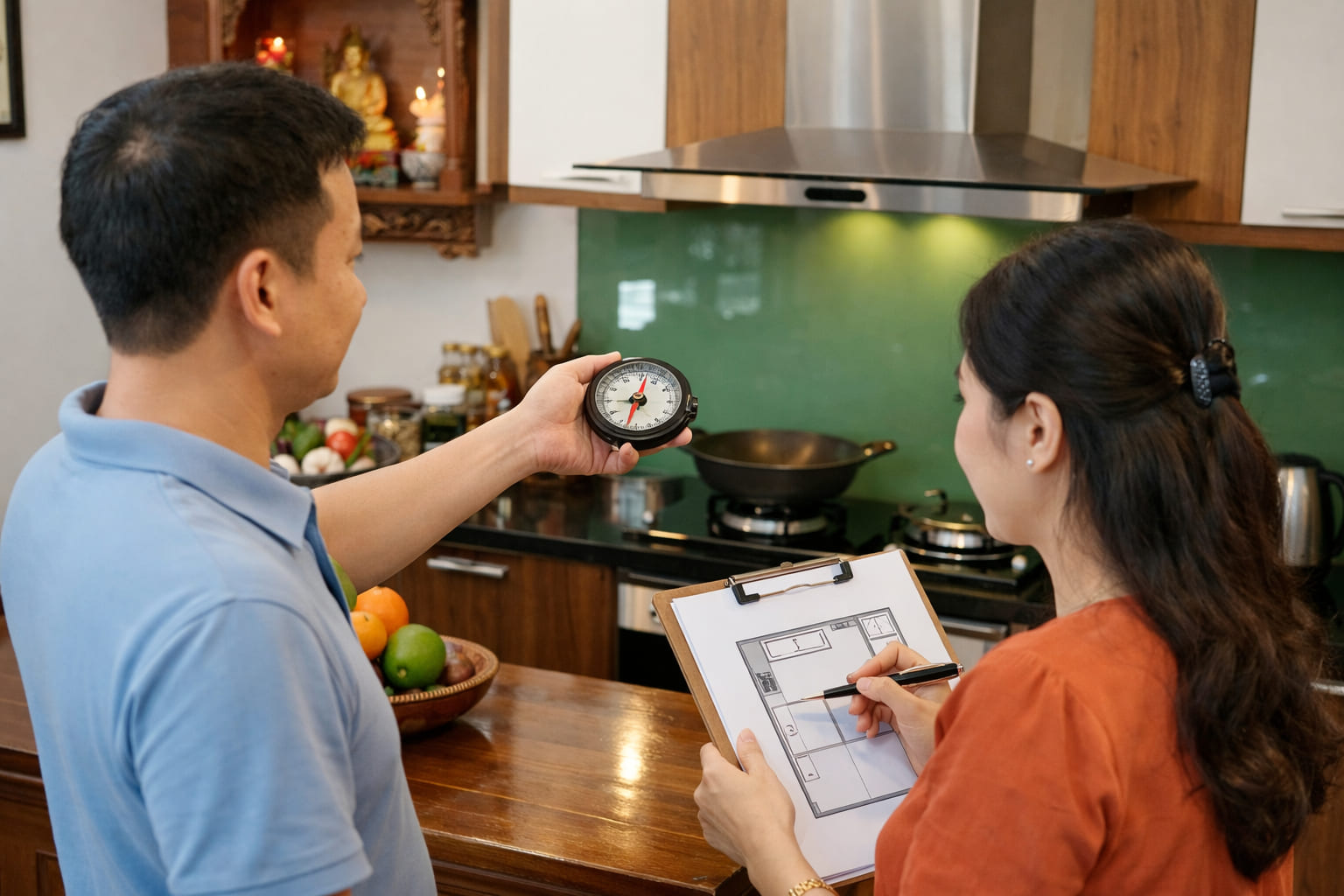 
Ảnh 3: Cách xác định hướng bếp hợp phong thủy
