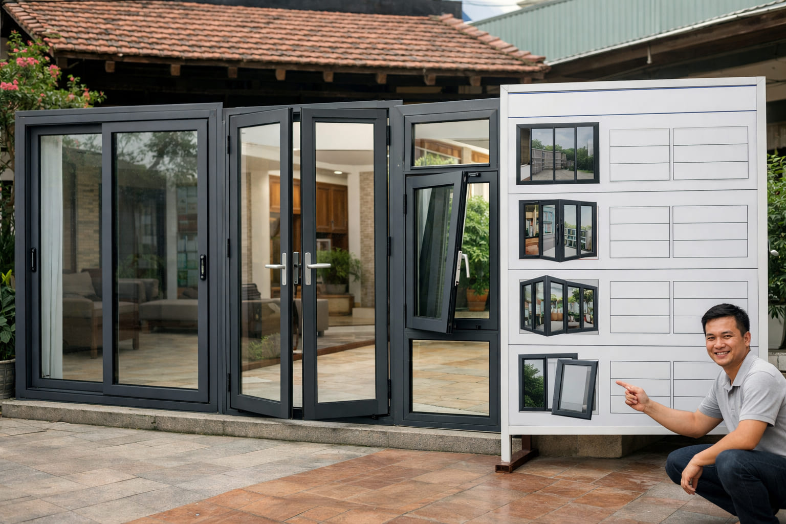 Ảnh 3: Các loại cửa nhôm Xingfa phổ biến và bảng giá tham khảo