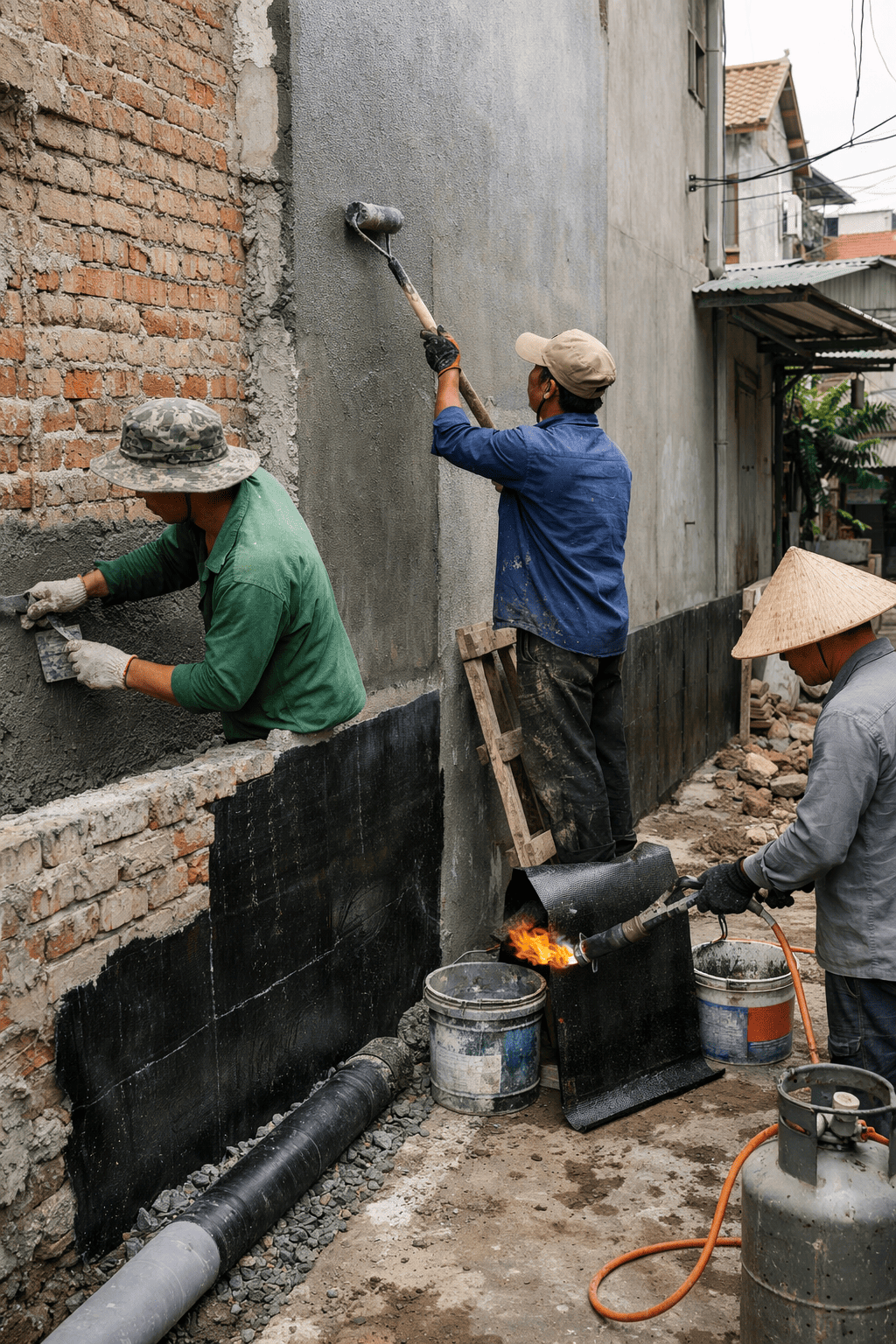 
Ảnh 3: Các phương pháp chống thấm tường nhà liền kề hiệu quả
