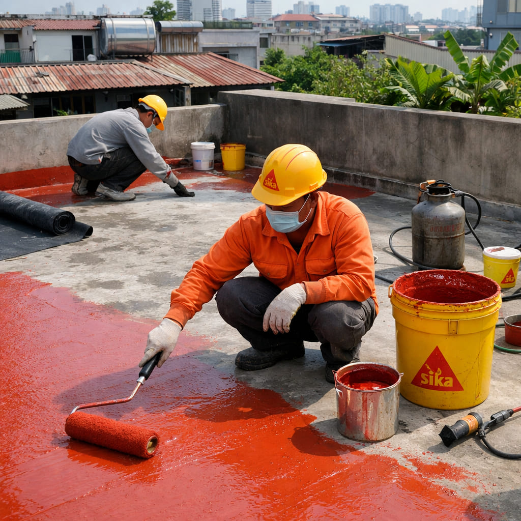 
Ảnh 1: Chống thấm sân thượng bằng Sika là gì
