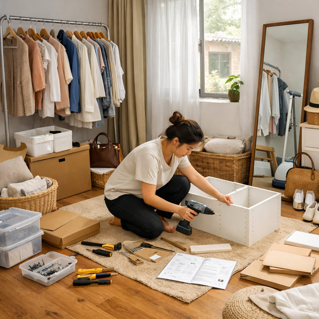 Ảnh 2: Chuẩn bị trước khi làm phòng thay đồ mini