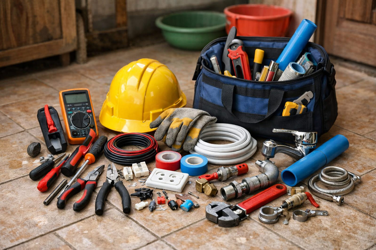 
Ảnh 2: Dụng cụ cần chuẩn bị khi sửa điện nước tại nhà
