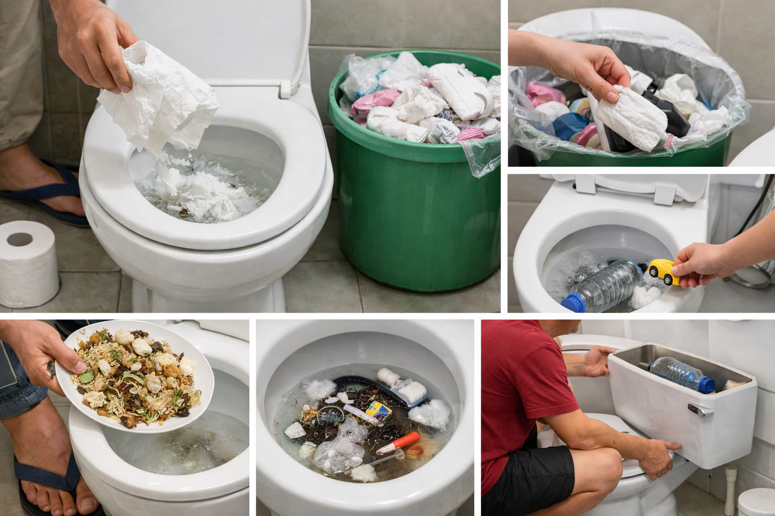 
Ảnh 1: Nguyên nhân bồn cầu bị nghẹt
