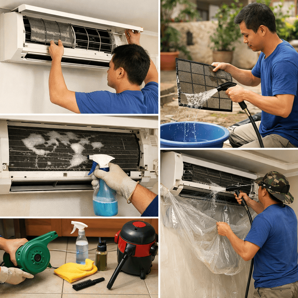 
Ảnh 1: Tổng quan về cách tự vệ sinh máy lạnh

