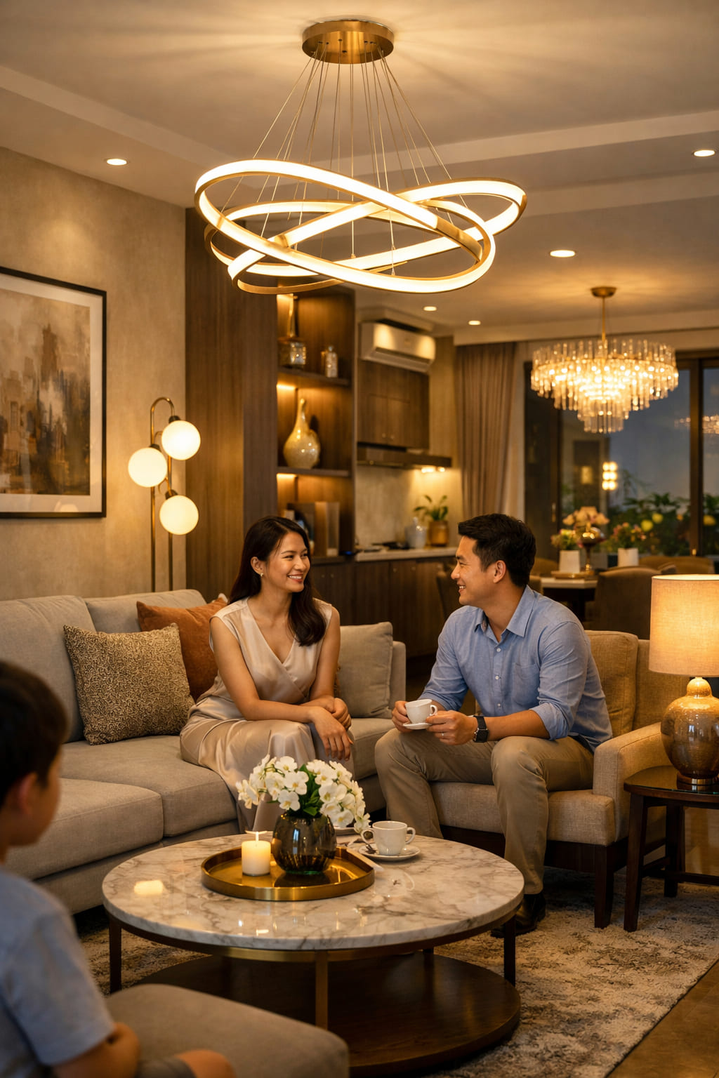 Ảnh 1: Tổng quan về đèn trang trí phòng khách hiện đại