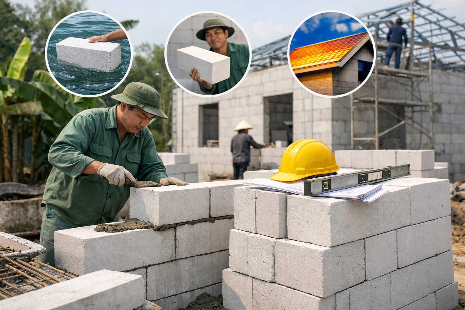 
Ảnh 1: Tổng quan về gạch nhẹ xây nhà có ưu điểm gì
