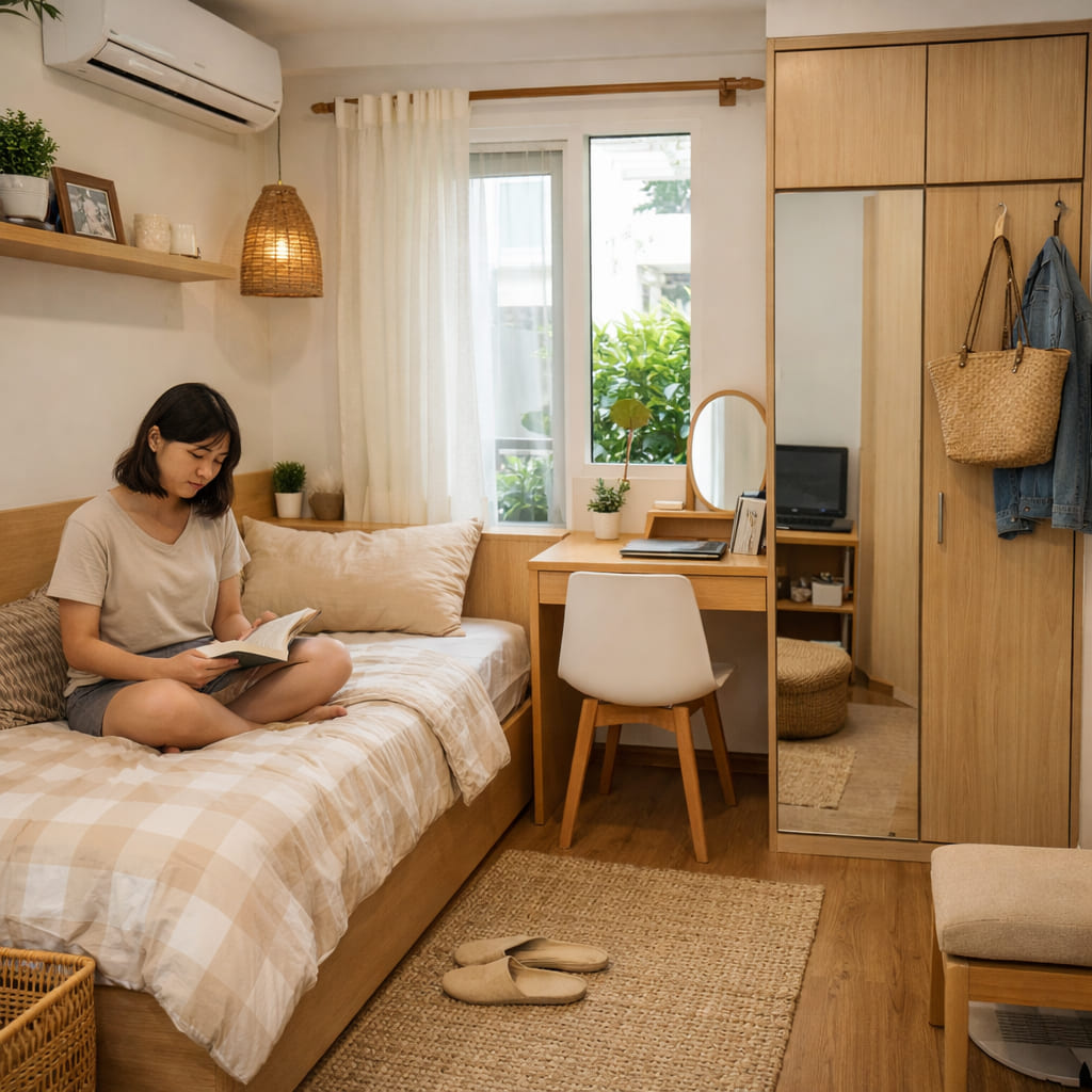 Ảnh 1: Tổng quan về thiết kế phòng ngủ nhỏ 10m2