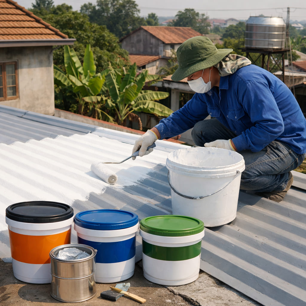 
Ảnh 2: Các loại sơn chống nóng mái tôn phổ biến hiện nay
