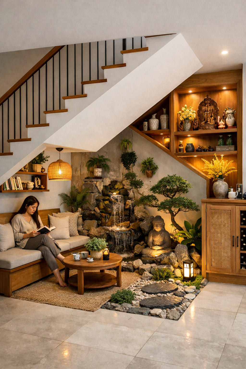 Ảnh 3: Các ý tưởng thiết kế Decor gầm cầu thang đẹp ấn tượng