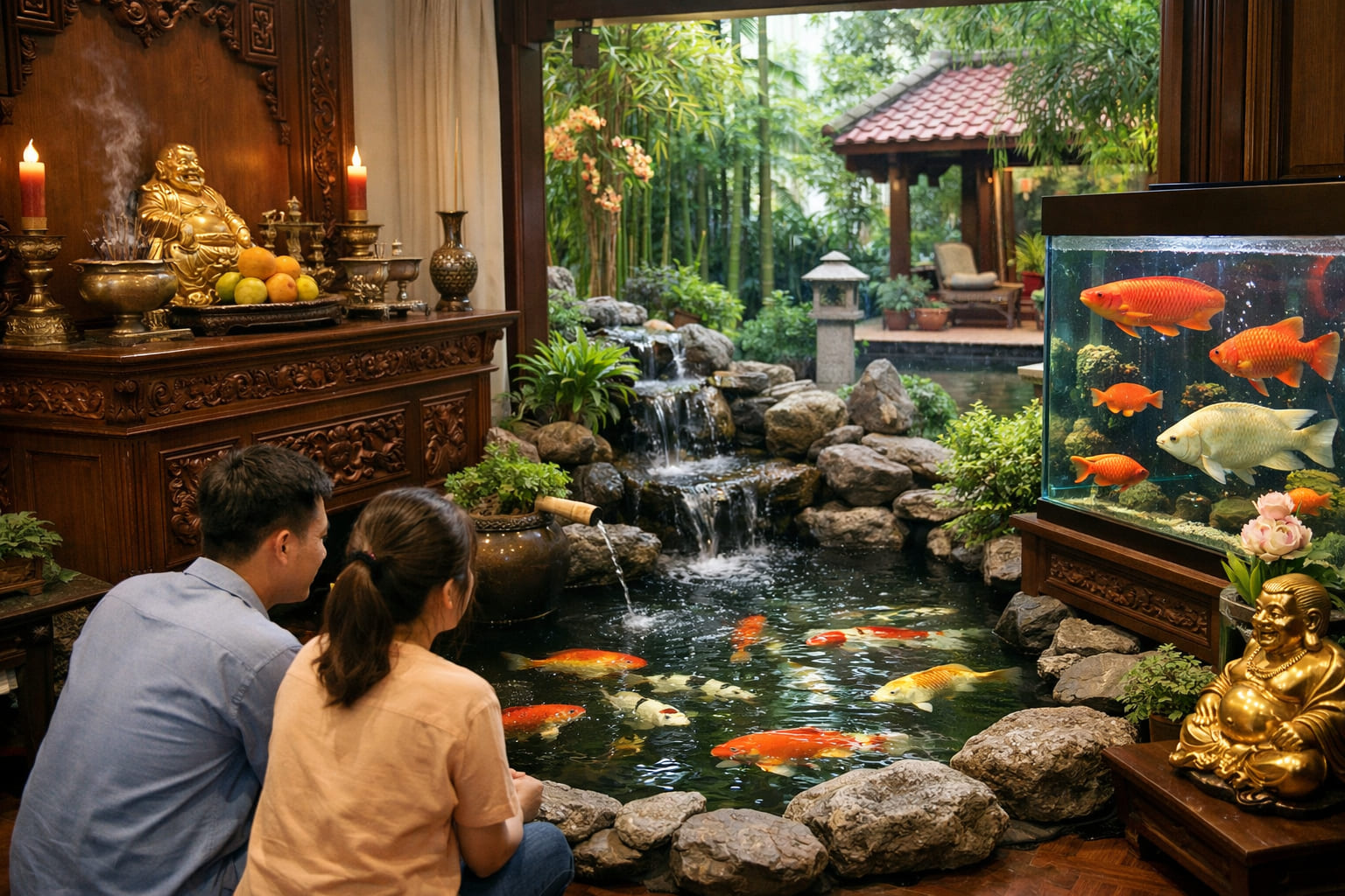 
Ảnh 1: Nuôi cá phong thủy ở đâu là phù hợp nhất?
