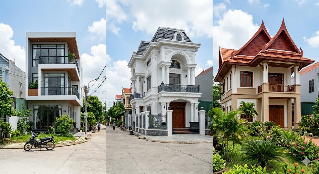
Ảnh 2: Các phong cách thiết kế mẫu nhà 2 tầng 4 phòng ngủ 1 phòng thờ phổ biến
