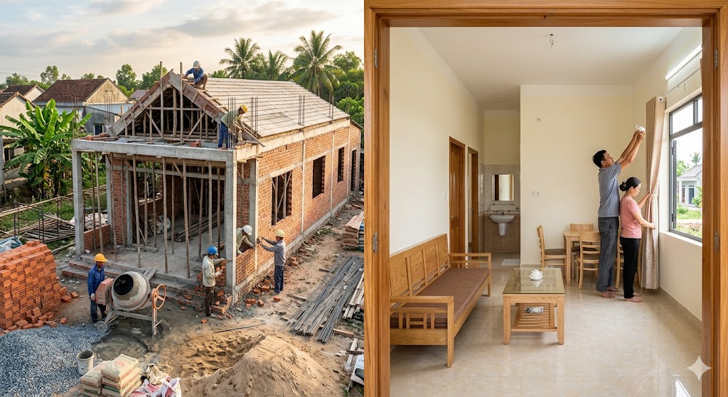 
Ảnh 3: Dự toán chi phí xây dựng nhà ngang 10m 1 tầng
