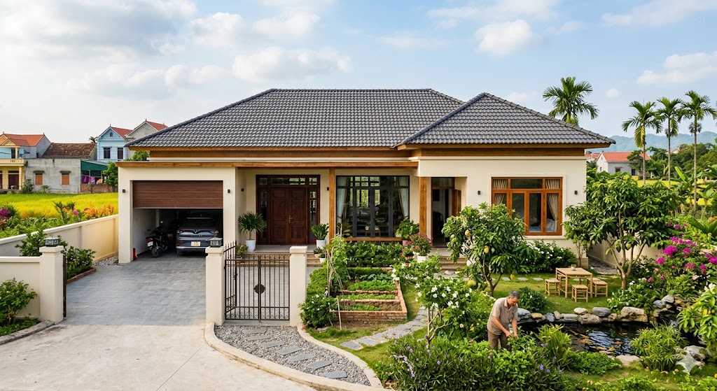 
Ảnh 1: Giới thiệu về mẫu nhà ngang 10m 1 tầng
