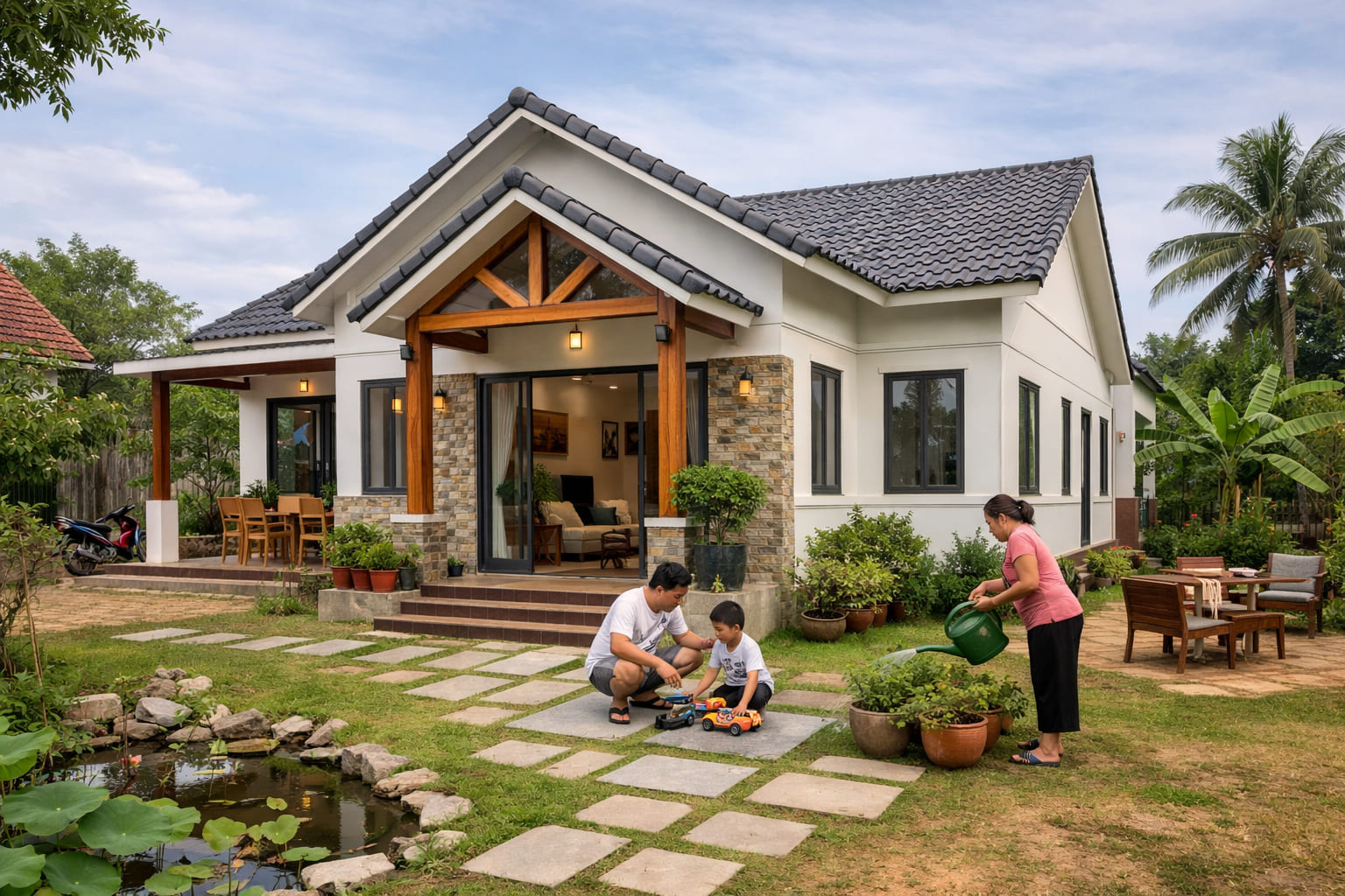 
Ảnh 1: Mẫu nhà cấp 4 3 phòng ngủ là gì? Tổng quan thiết kế
