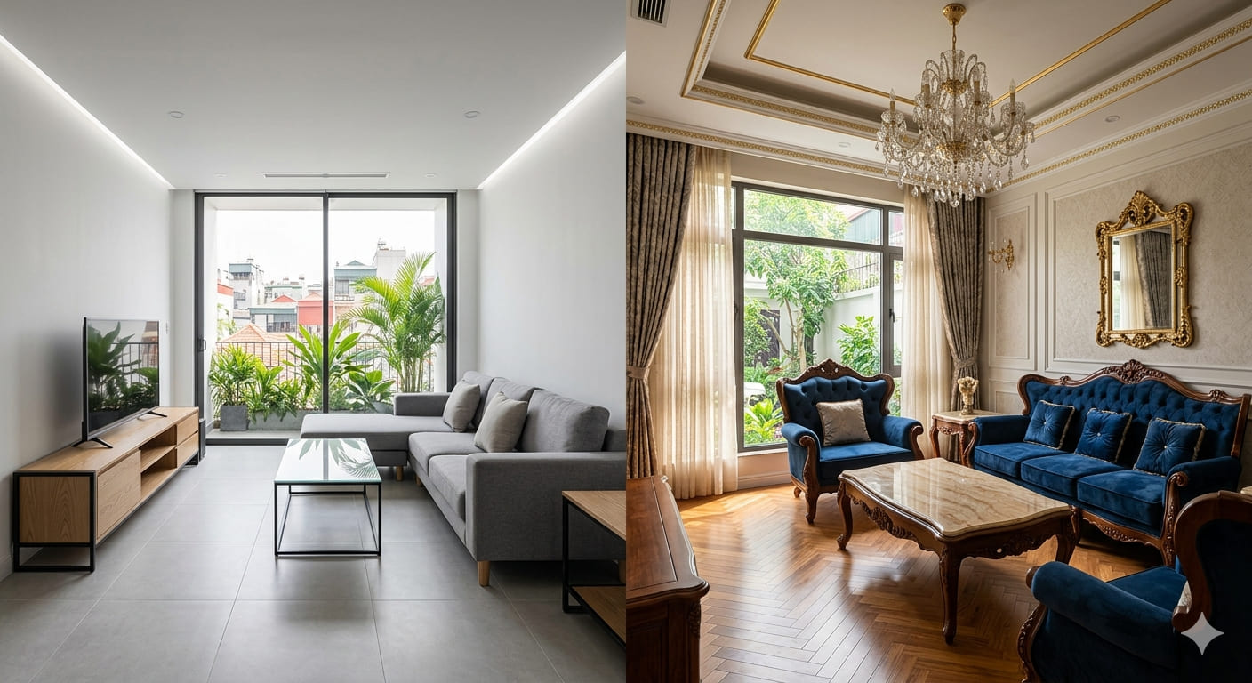 
Ảnh 3: Thiết kế nội thất trong mẫu nhà đẹp
