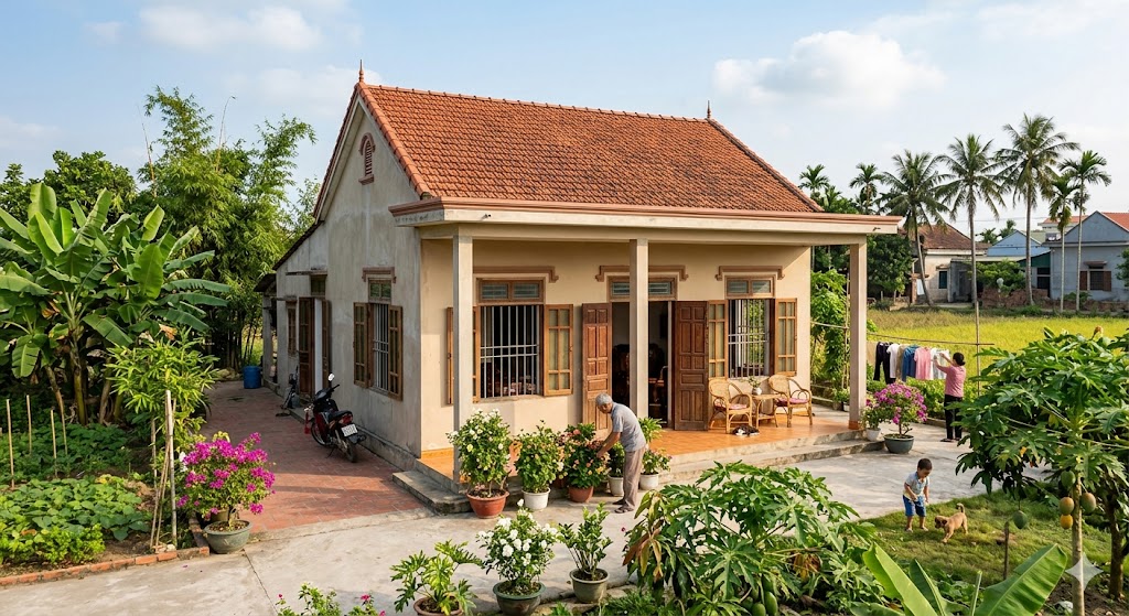 
Ảnh 1: Tổng quan về mẫu nhà cấp 4 3 phòng ngủ
