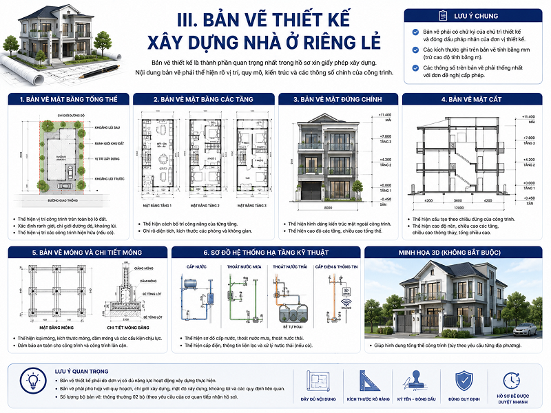 Bản Vẽ Thiết Kế Xây Dựng Nhà Ở Riêng Lẻ