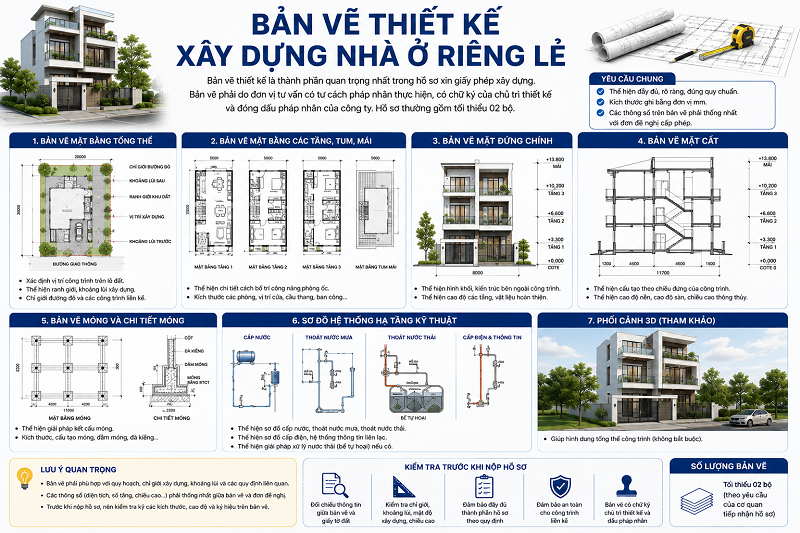 
Bản Vẽ Thiết Kế Xây Dựng Nhà Ở Riêng Lẻ
