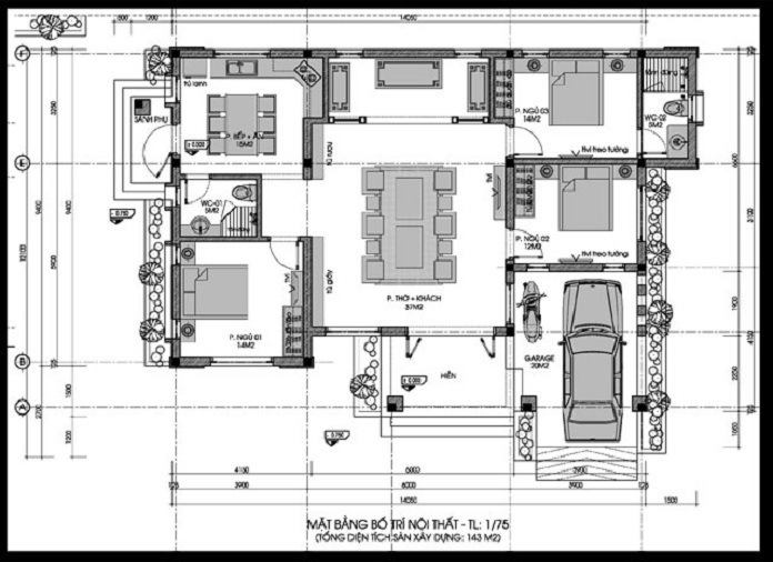 
Ảnh 5: Bản vẽ nội thất biệt thự hai tầng
