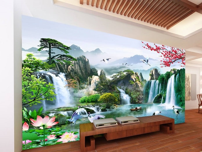 Ảnh 14: Giấy dán 3D phong cảnh mẫu 2