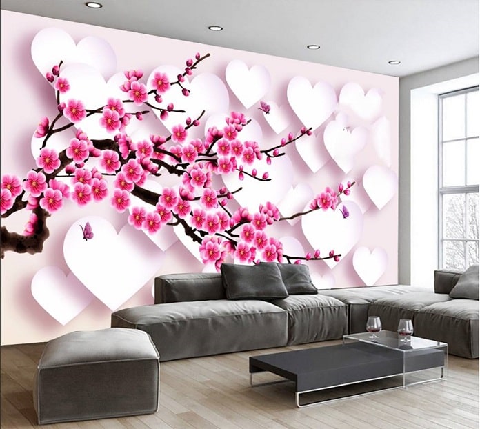 Ảnh 16: Giấy dán tường 3d phòng khách đẹp mẫu 1