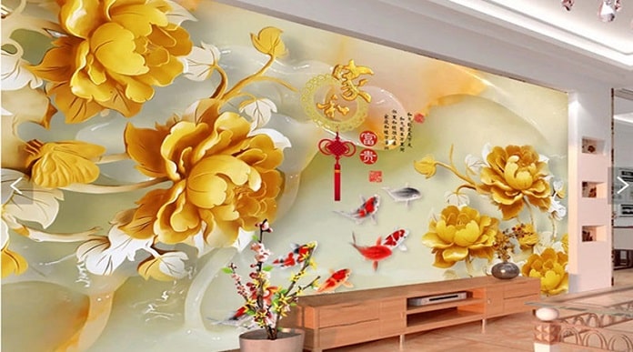 Ảnh 17: Giấy dán tường 3d phòng khách đẹp mẫu 2