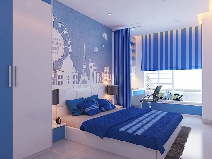 
Ảnh 53: Phòng ngủ màu xanh giúp giấc ngủ sâu hơn
