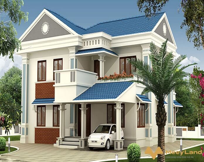 
Kiểu nhà Châu Âu hiện đại với sân vườn rộng
