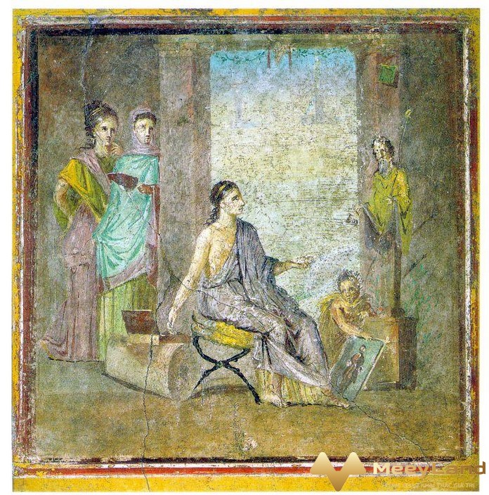
Ảnh 7: Họa sĩ Pompeian với bức tượng sơn và sơn khung Pompeii (Nguồn: Meeyland.com)
