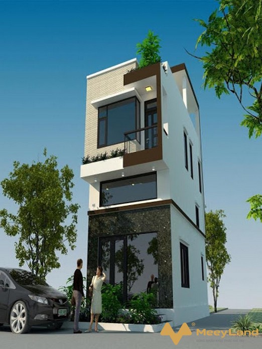 Nhà gác lửng có 2 tầng mái bằng