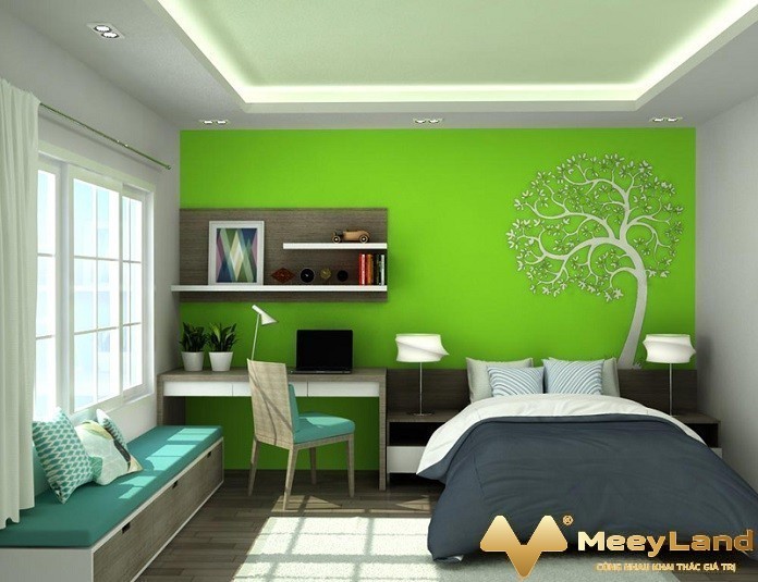 
22. Phòng ngủ màu xanh lục đầy năng lượng (Nguồn: Internet)
