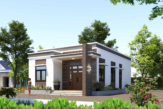 
Ảnh 4: Phối cảnh nhà cấp 4 mái bằng đẹp
