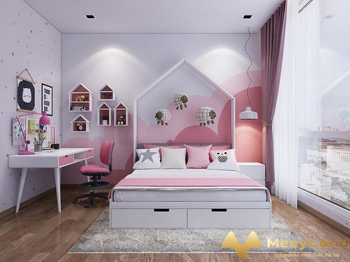 
33. Thiết kế nội thất phòng ngủ cho bé gái đẹp như mơ (Nguồn: Internet)
