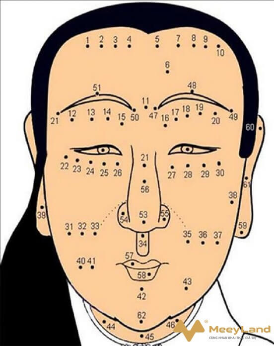
Ảnh 2: Vị trí nốt ruồi trên mặt của nữ giới
