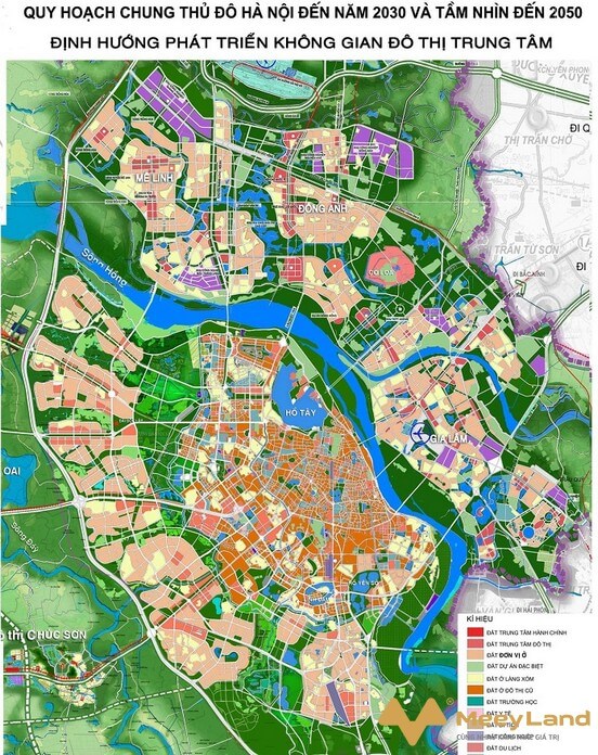 
Bản đồ quy hoạch Thủ đô Hà Nội năm 2030 tầm nhìn 2050
