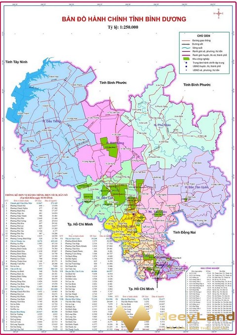 Ảnh 2: Bản đồ quy hoạch tổng thể tỉnh Bình Dương (Nguồn: Internet)