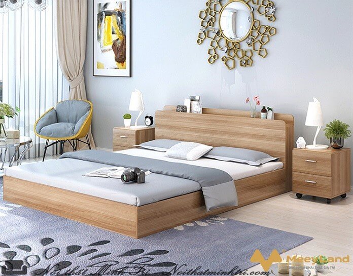  Ảnh 3: Mẫu giường đẹp có kiểu dáng hình hộp mang đậm phong cách hiện đại