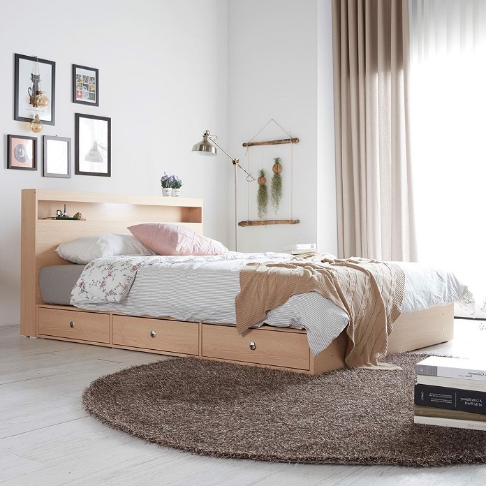  Giường đơn có ngăn kéo giúp phòng ngủ rộng rãi hơn