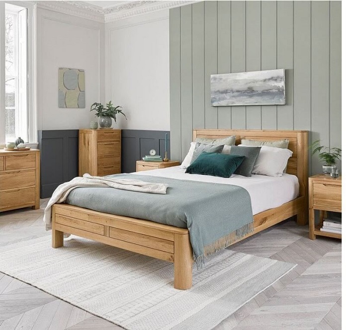  Giường ngủ đơn gỗ sồi đẹp, sang trọng