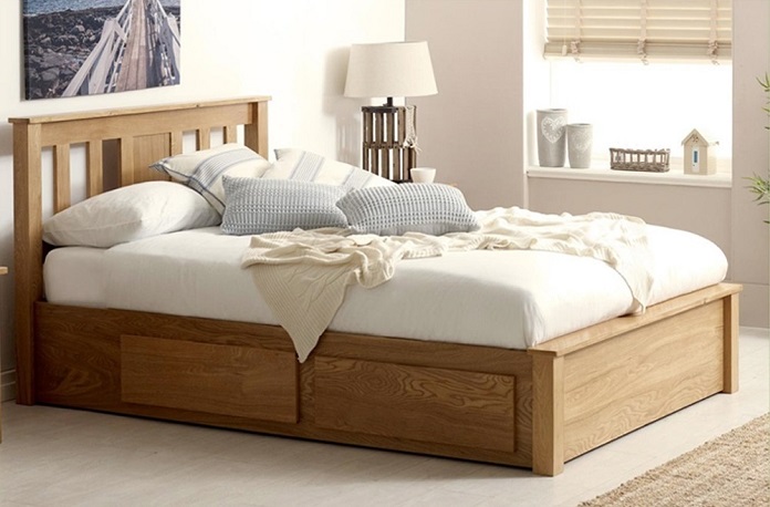  Giường ngủ đơn gỗ sồi