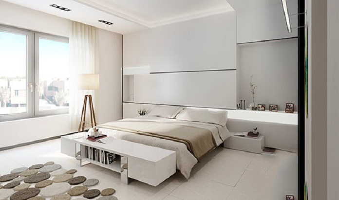  Phòng ngủ màu xám trung tính, hiện đại