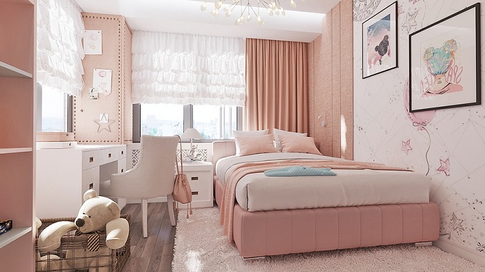  Phòng ngủ nên sơn màu gì? Màu hồng là sự lựa chọn hàng đầu cho các cô nàng yêu thích sự bay bổng