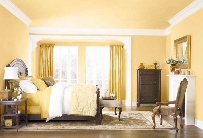  Màu vàng tạo sự ấm cúng cho căn phòng ngủ