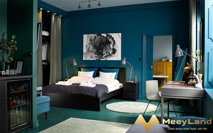 
Ảnh 3: Nội thất phòng ngủ sử dụng tông màu xanh (Nguồn: Internet)
