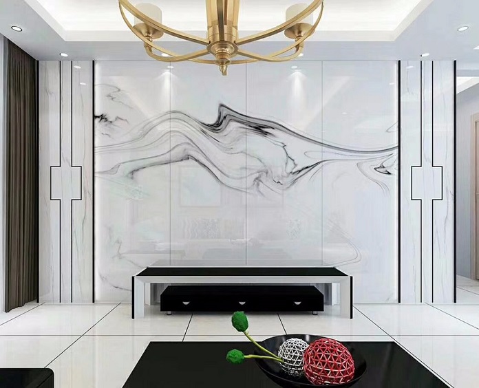 
Kiểu ảnh 2: Đá marble - đá cẩm thạch ốp tường phòng khách
