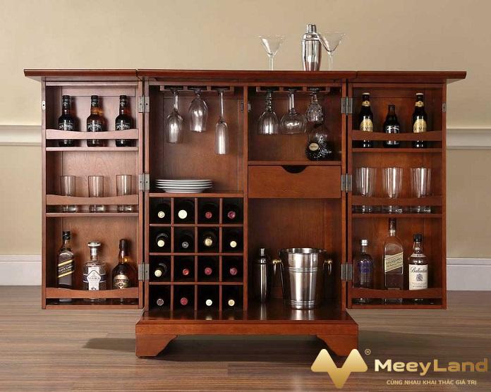  Ảnh 3 : Mẫu tủ rượu treo tường đa năng có nhiều diện tích và có khả năng chứa hơn 30 chai rượu ( Nguồn : Internet )