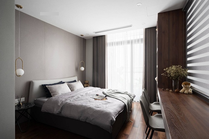 
Ảnh 29: Phòng ngủ số 3 mang phong cách đơn giản, mộc mạc
